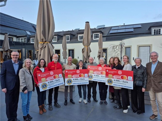 Lions Club übergibt 16.000 Euro Spende vom Adventskalender