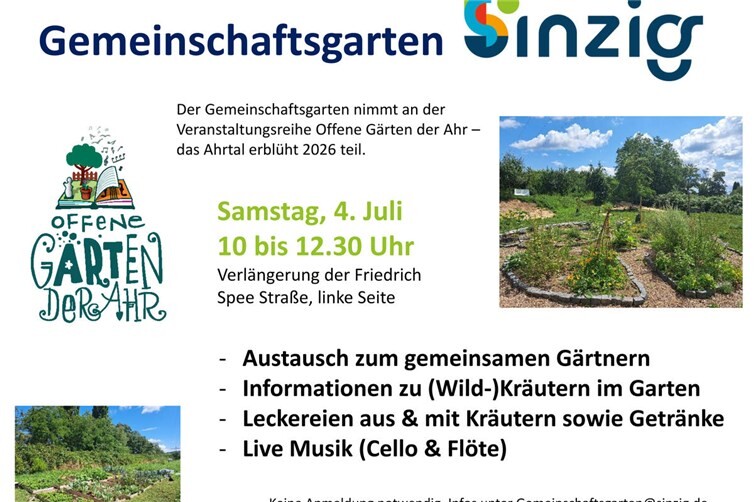 Kulturveranstaltung „Offene Gärten“ im Gemeinschaftsgarten Sinzig