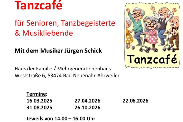Tanzcafé für Senioren und Musikliebende in Bad Neuenahr-Ahrweiler im April