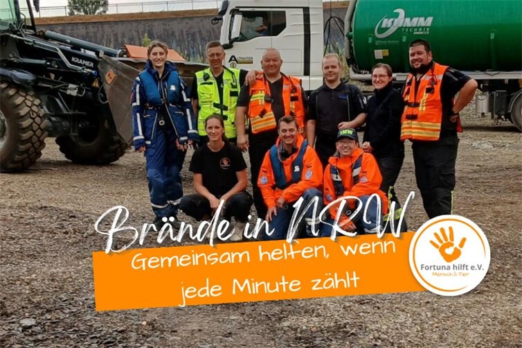 Gemeinsam in NRW Hilfe bei den Bränden für Einsatzkräfte, Tiere und Anwohner organisieren