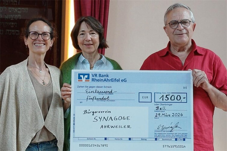 Großzügige Spende unterstützt Erhalt der Ehemaligen Synagoge in Ahrweiler