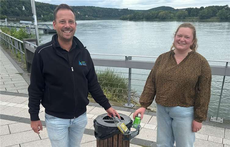 Stadt Remagen bringt Pfandringe an öffentlichen Mülleimern an 